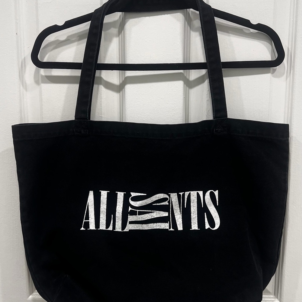 All Saints Black Canvas Tote